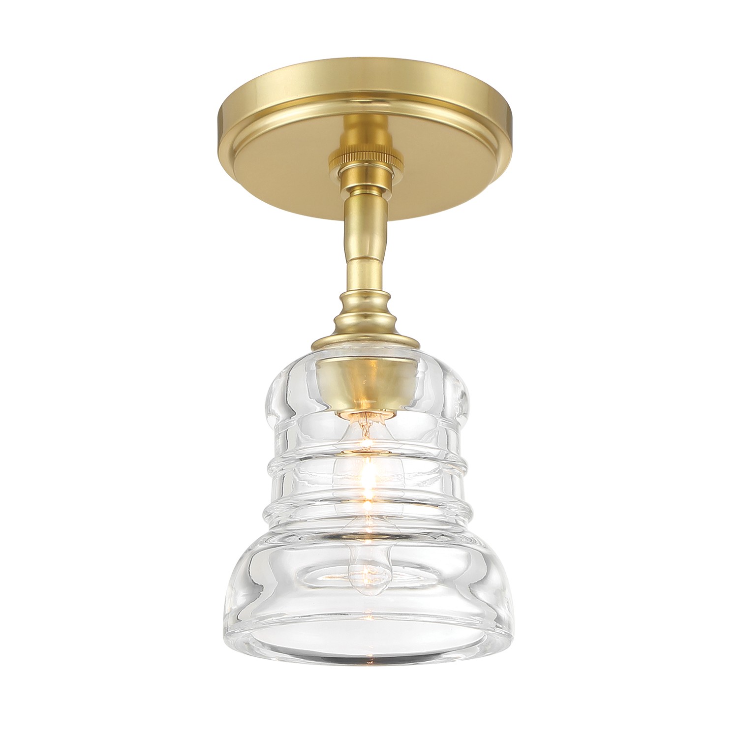 Aged Brass Semi Flush Mount from the Gregory Collection