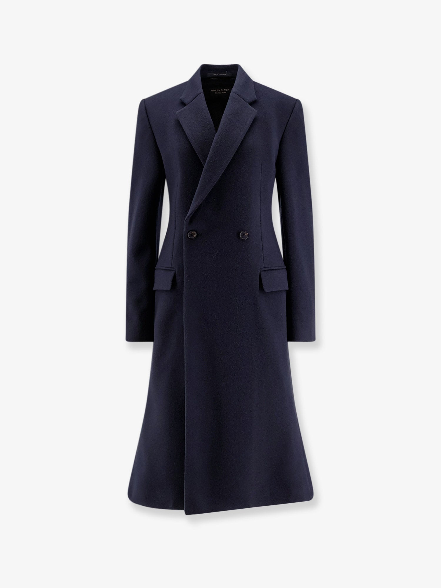 Double-Breasted Wool Coat — Blue
