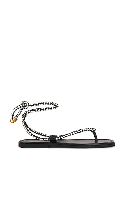 Veronica Beard Carmina Woven Cord Sandal in Black,White. 9. Also