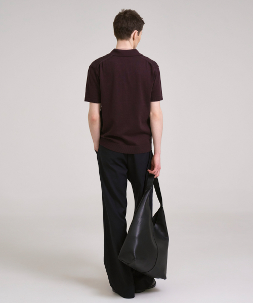 Refined Knit Polo Shirt Burgundy
