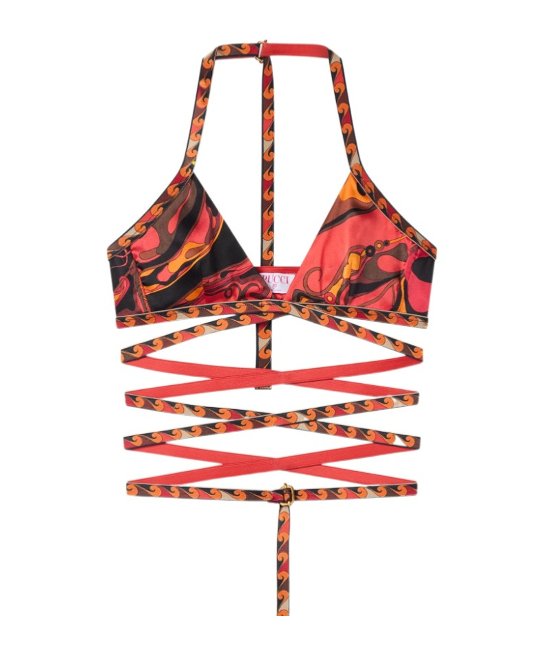 Orchidee Print Silk Bra