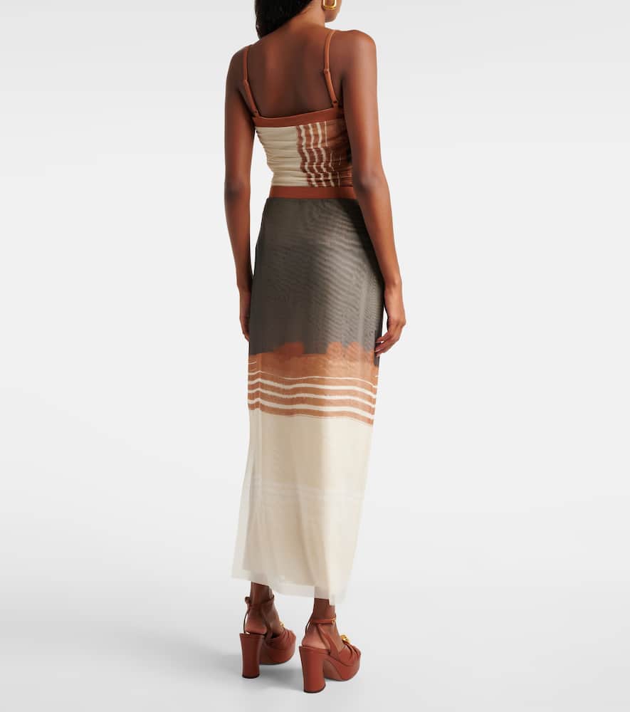 Breeze Bandeau striped maxi skirt