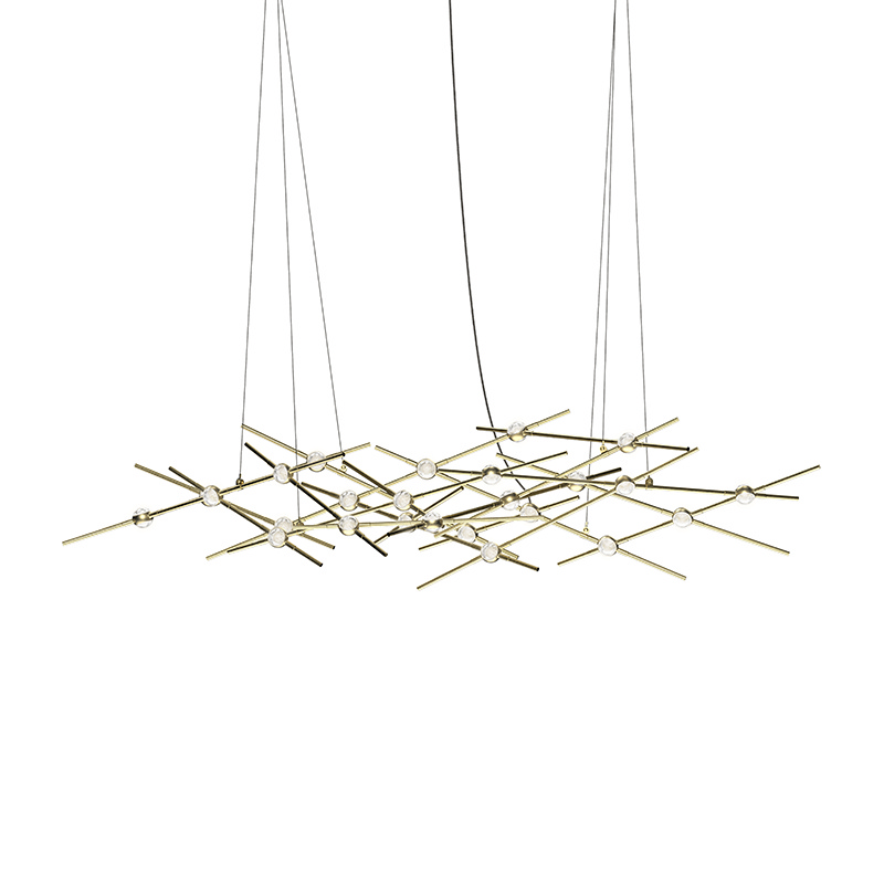 Satin Brass LED Lantern from the Constellation Collection