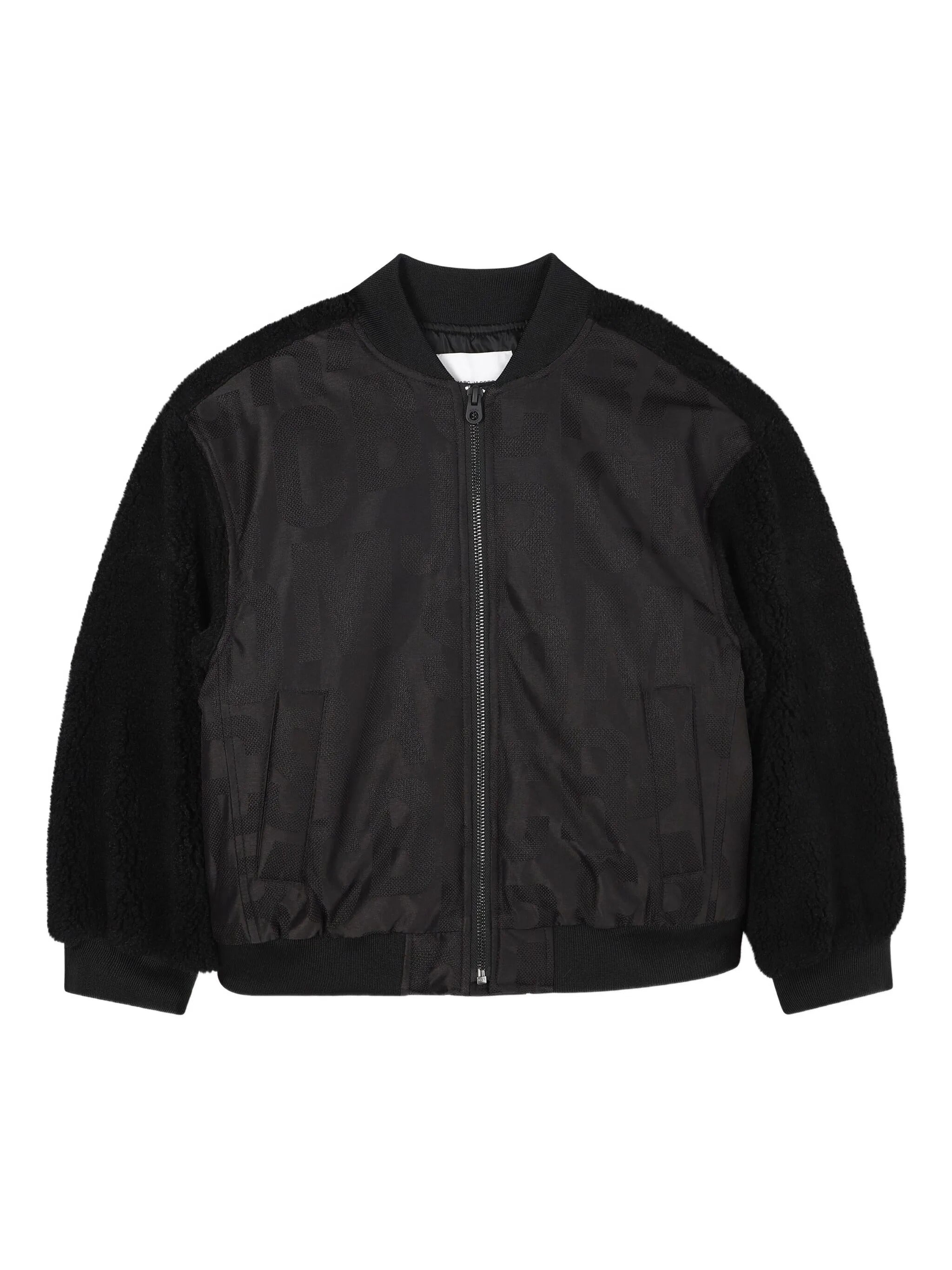 Front Zip Jacket with Tonal Logo and Ribbed Cuffs