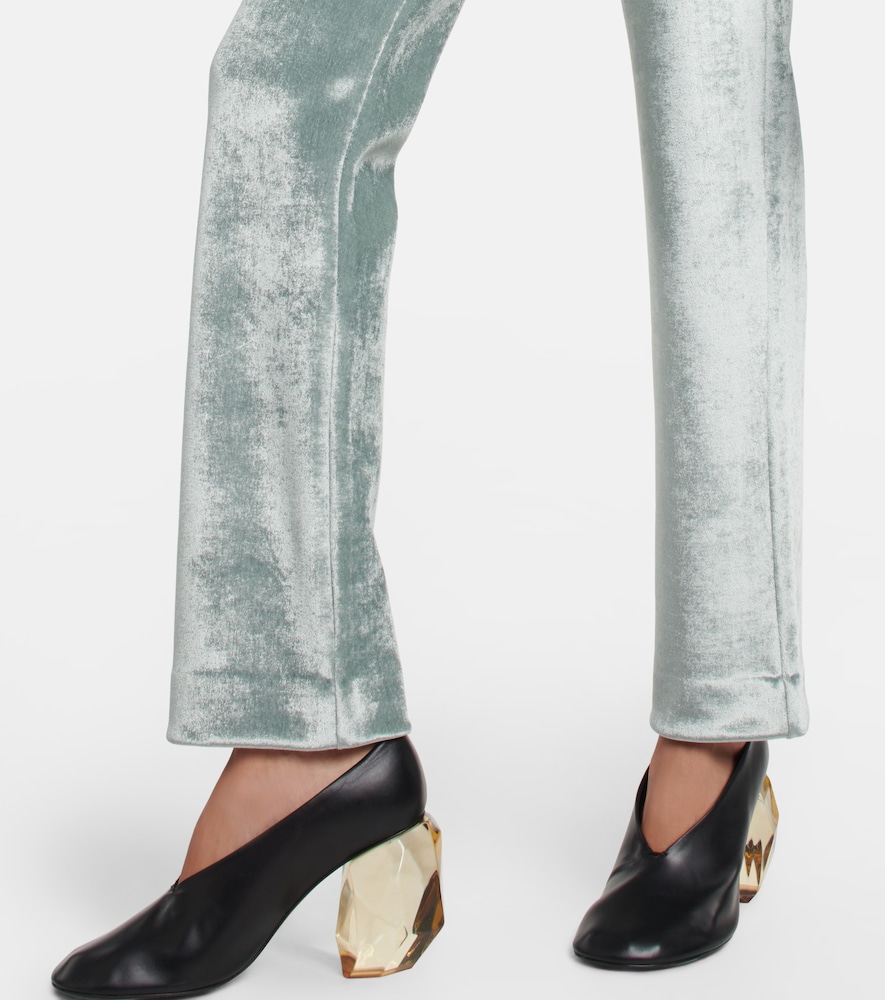 Straight-leg wool-blend pants