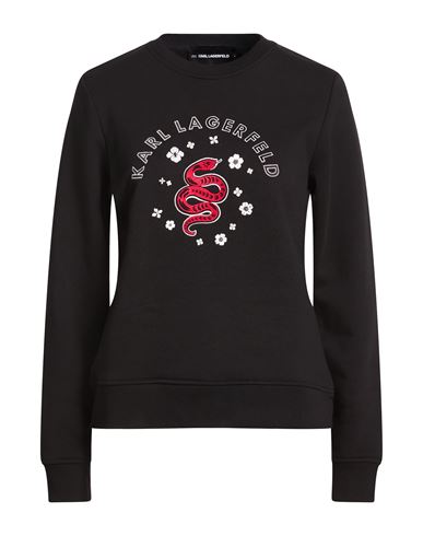 Woman Sweatshirt Black Size M Organic cotton, Recycled polyester