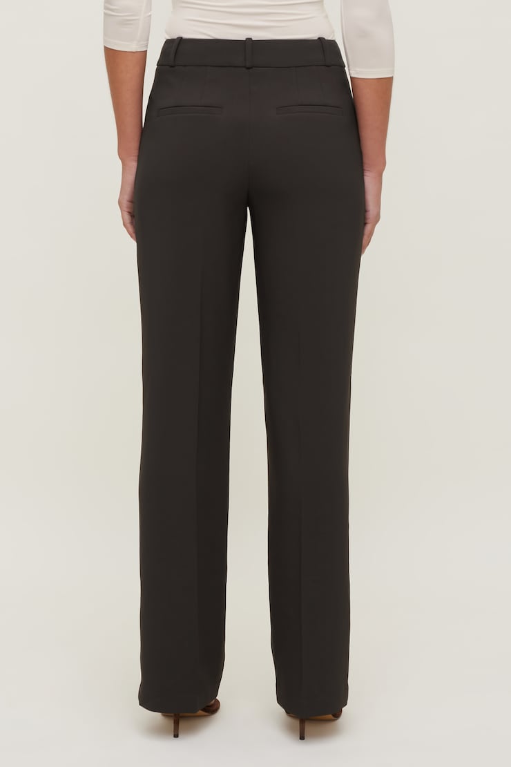 Camelia Crepe Straight Leg Pants - Brown - Women Clothing