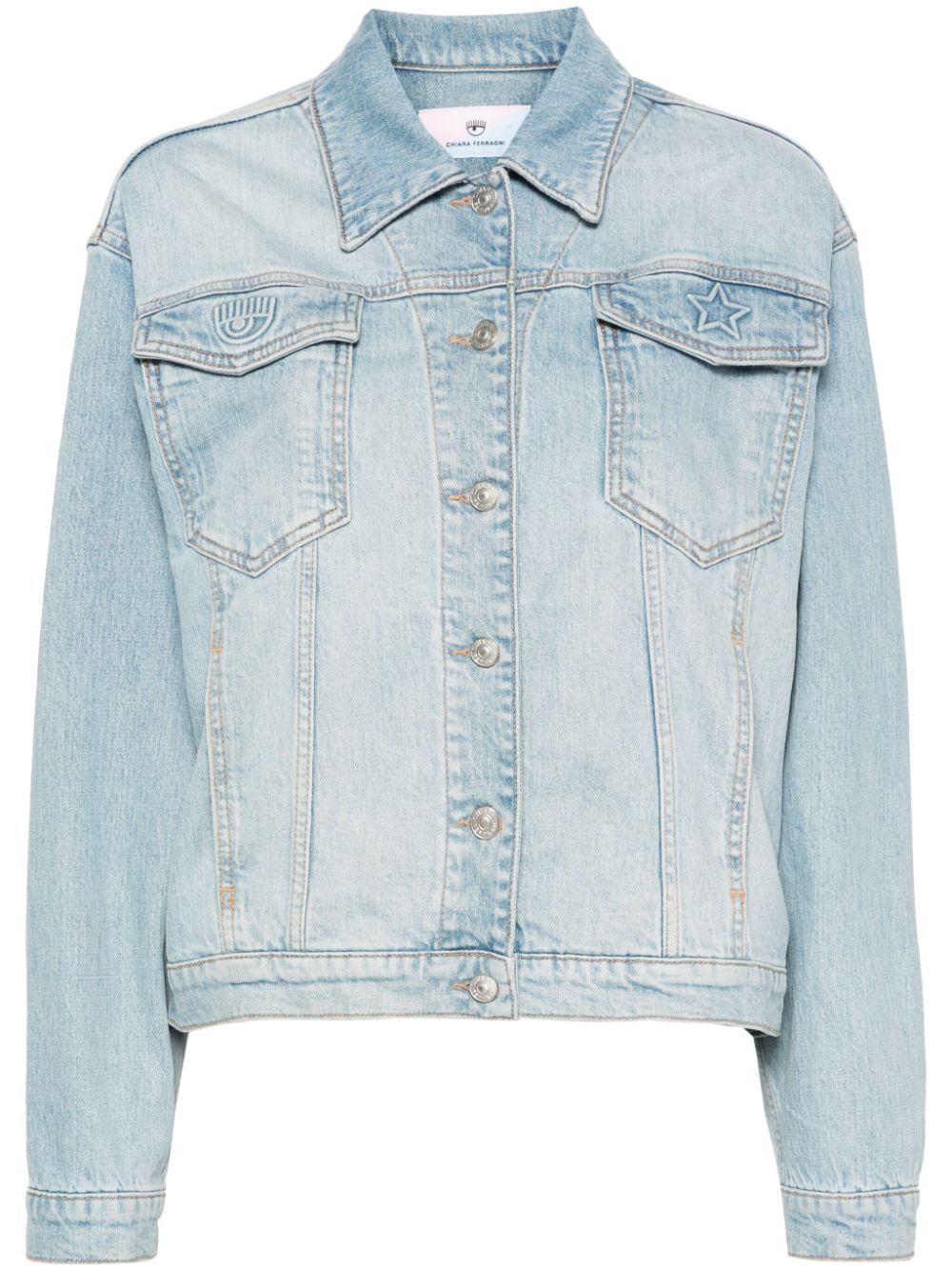 3D logo denim jacket - Blue