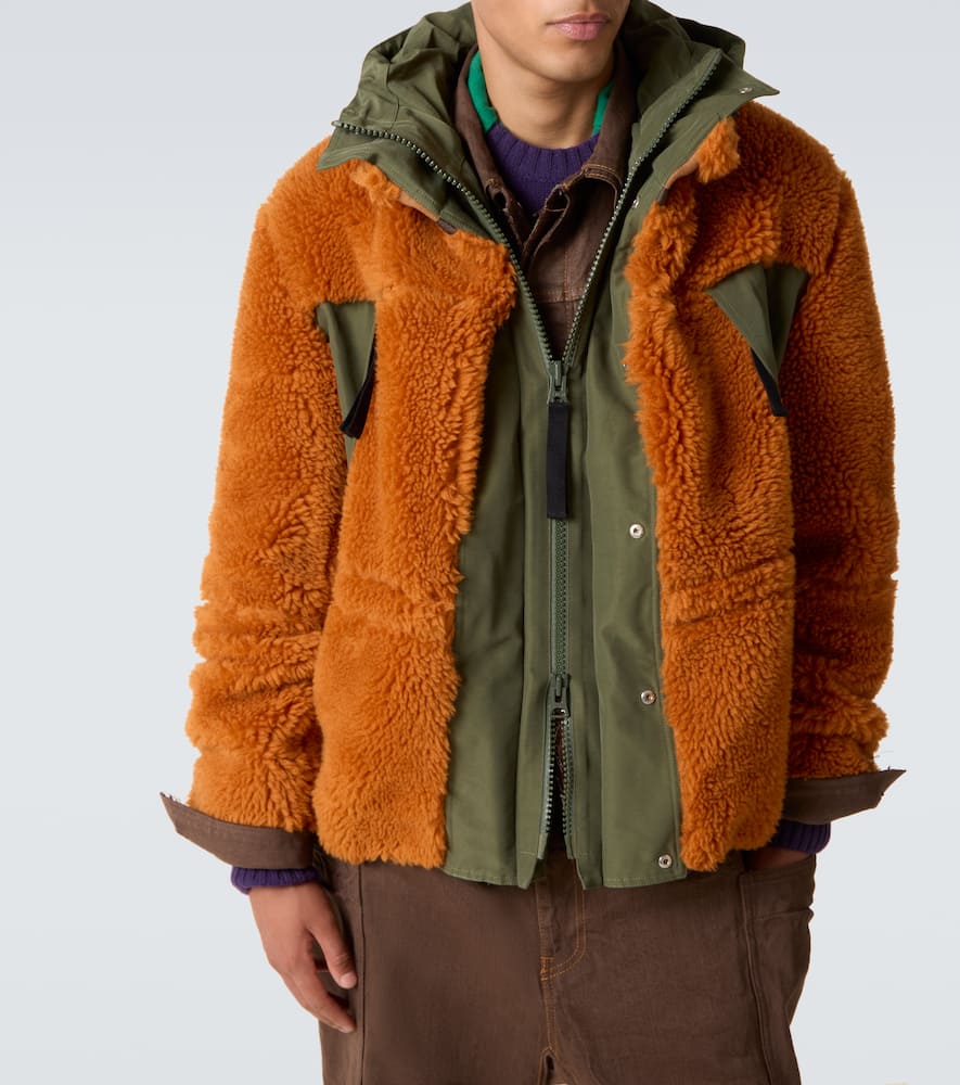 Wool-blend and canvas jacket