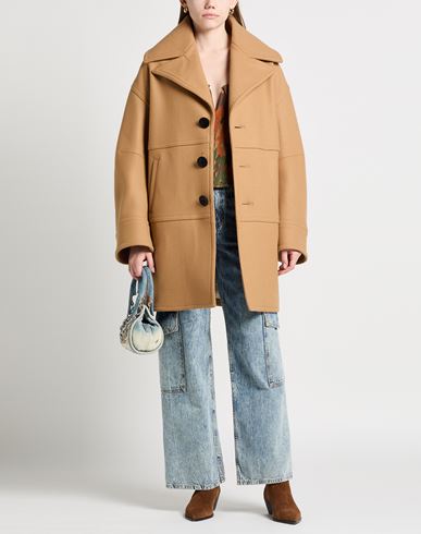 Dsquared2 Woman Coat Camel Size 6 Virgin Wool, Polyamide, Elastane