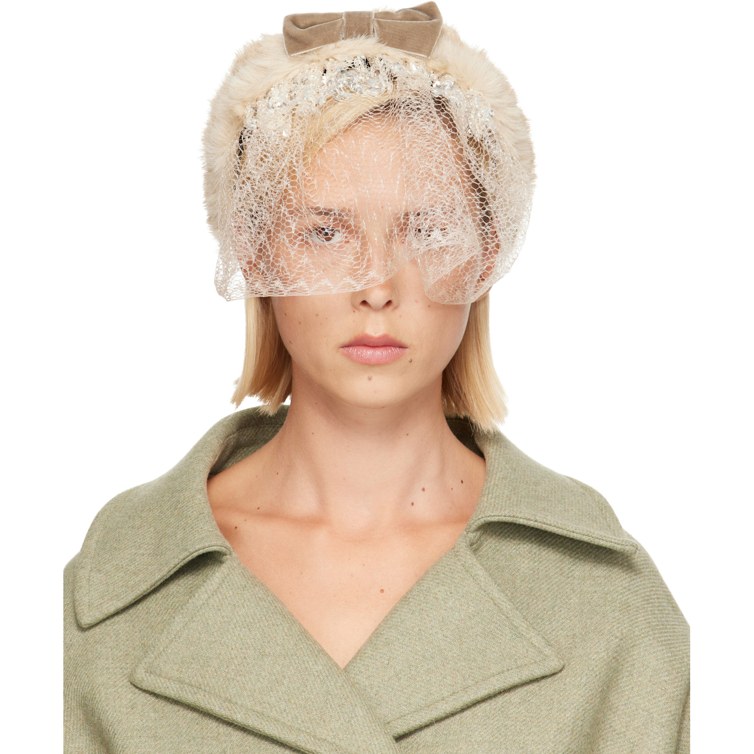 Beige Veil Headband