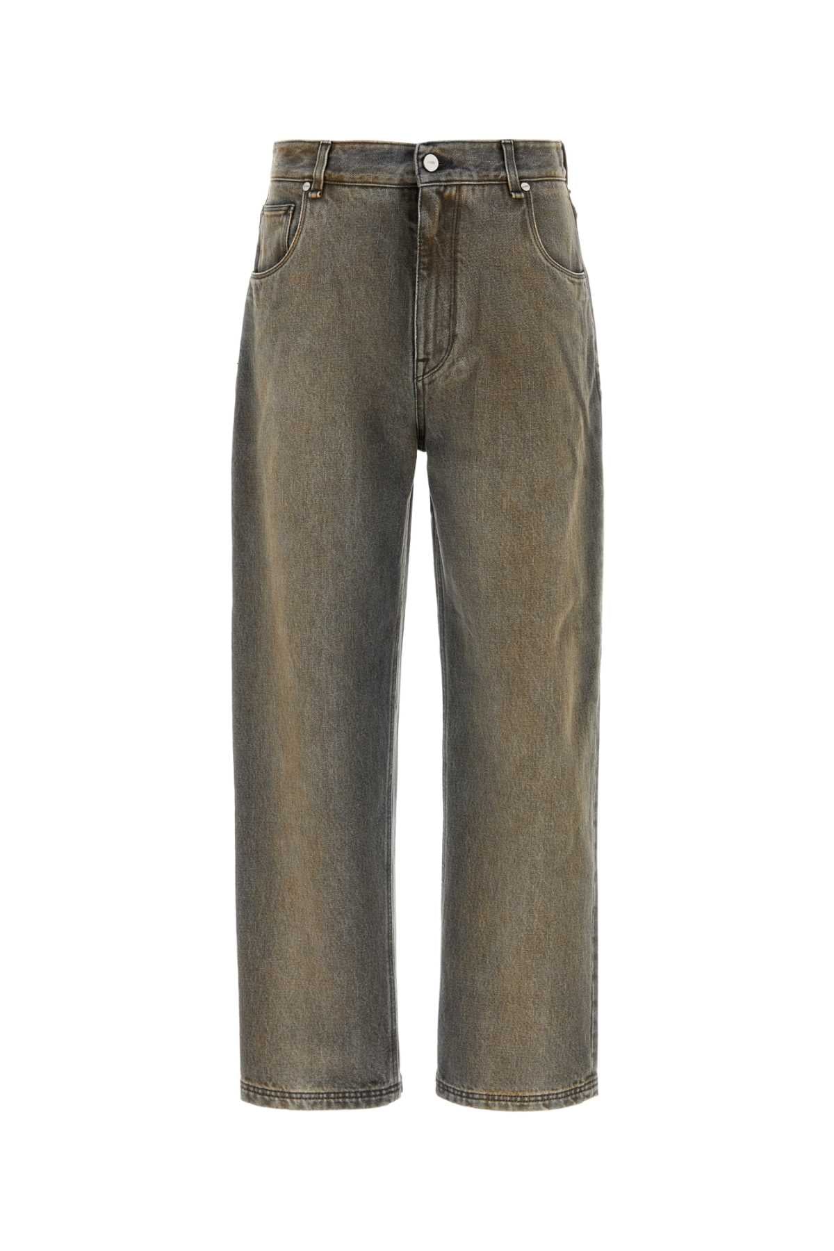 Washed Cotton Jeans — Brown