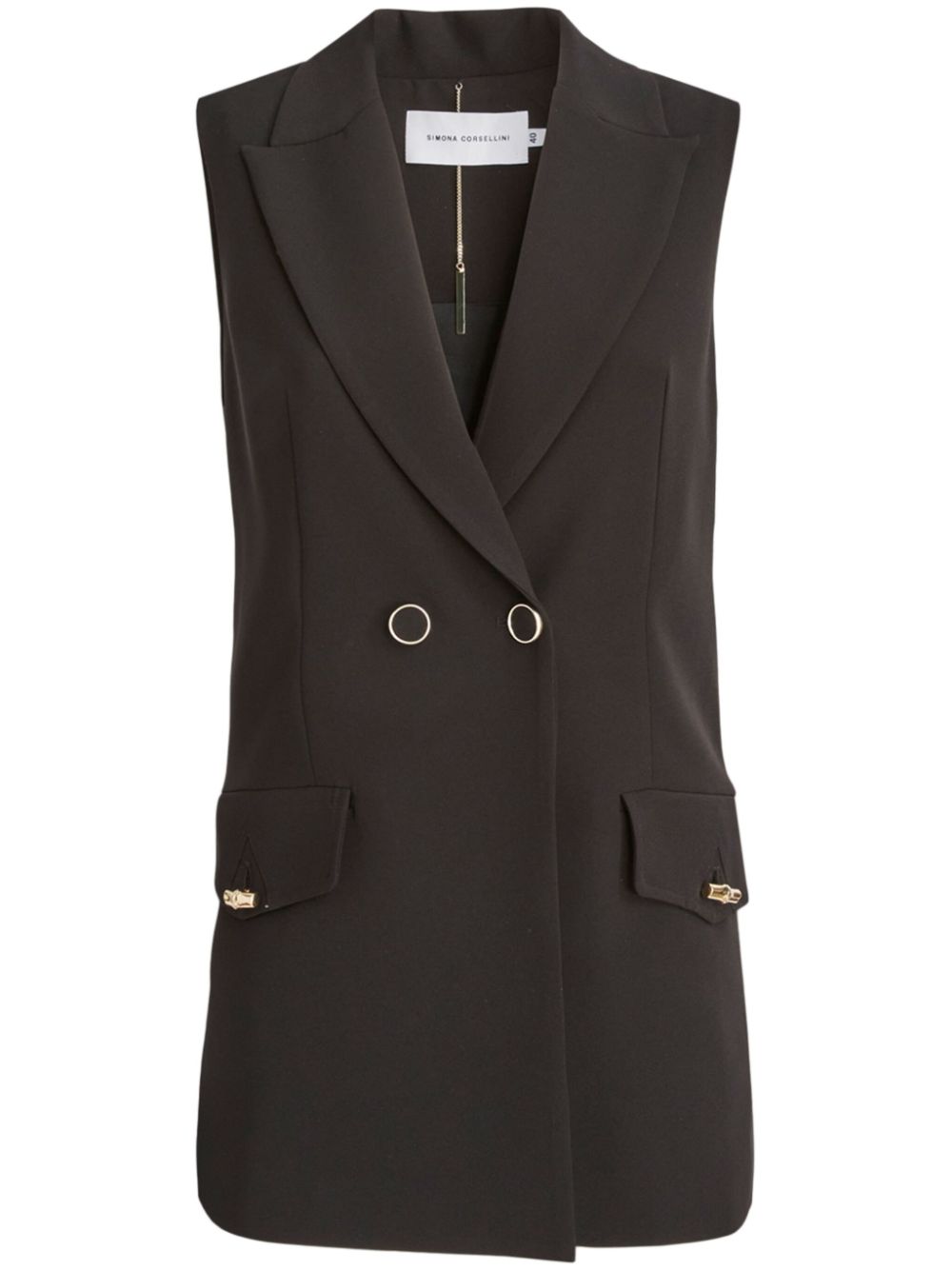 Sleeveless blazer - Brown