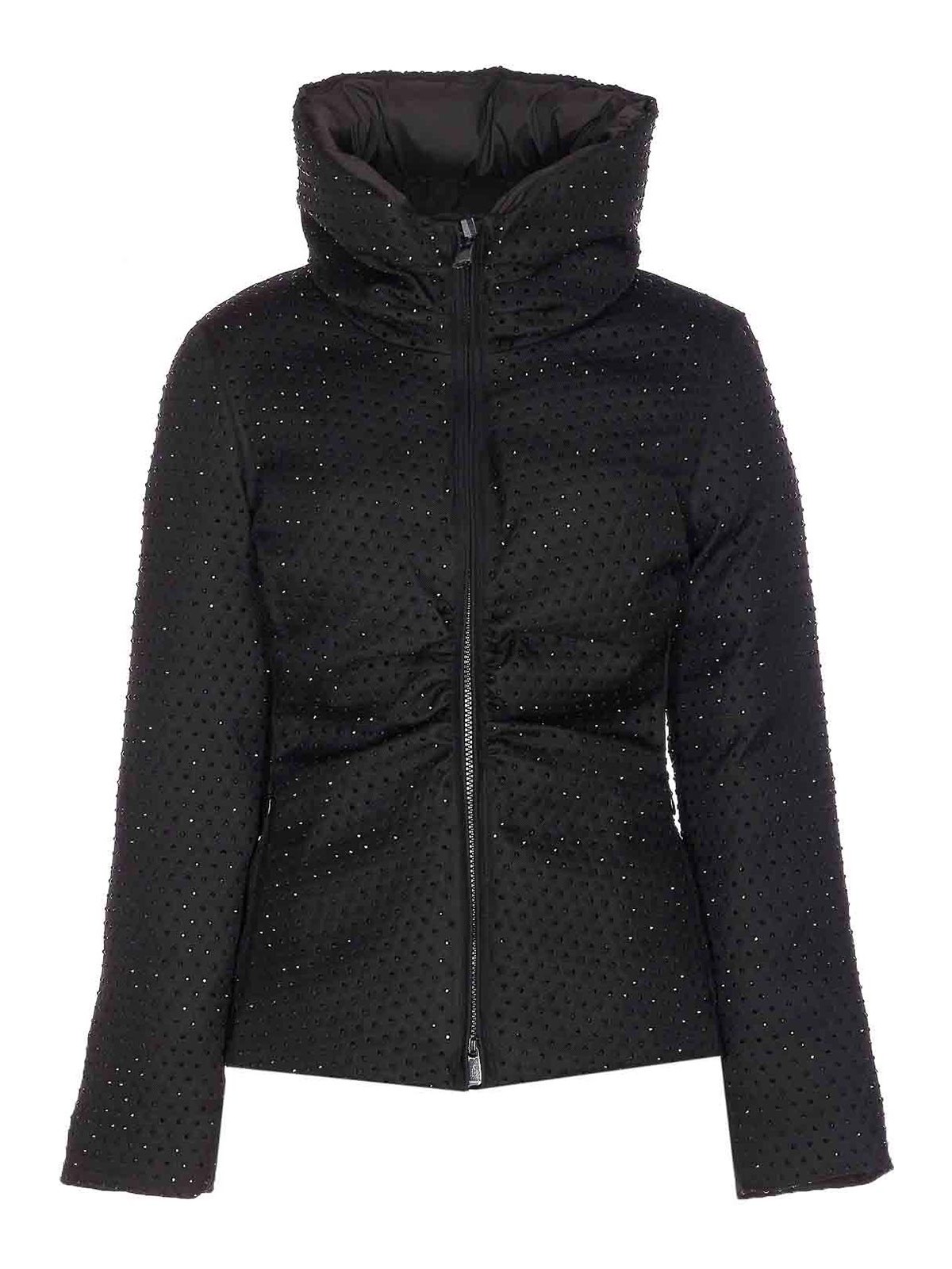 Black Nita Down Jacket Frontal Zip Closure