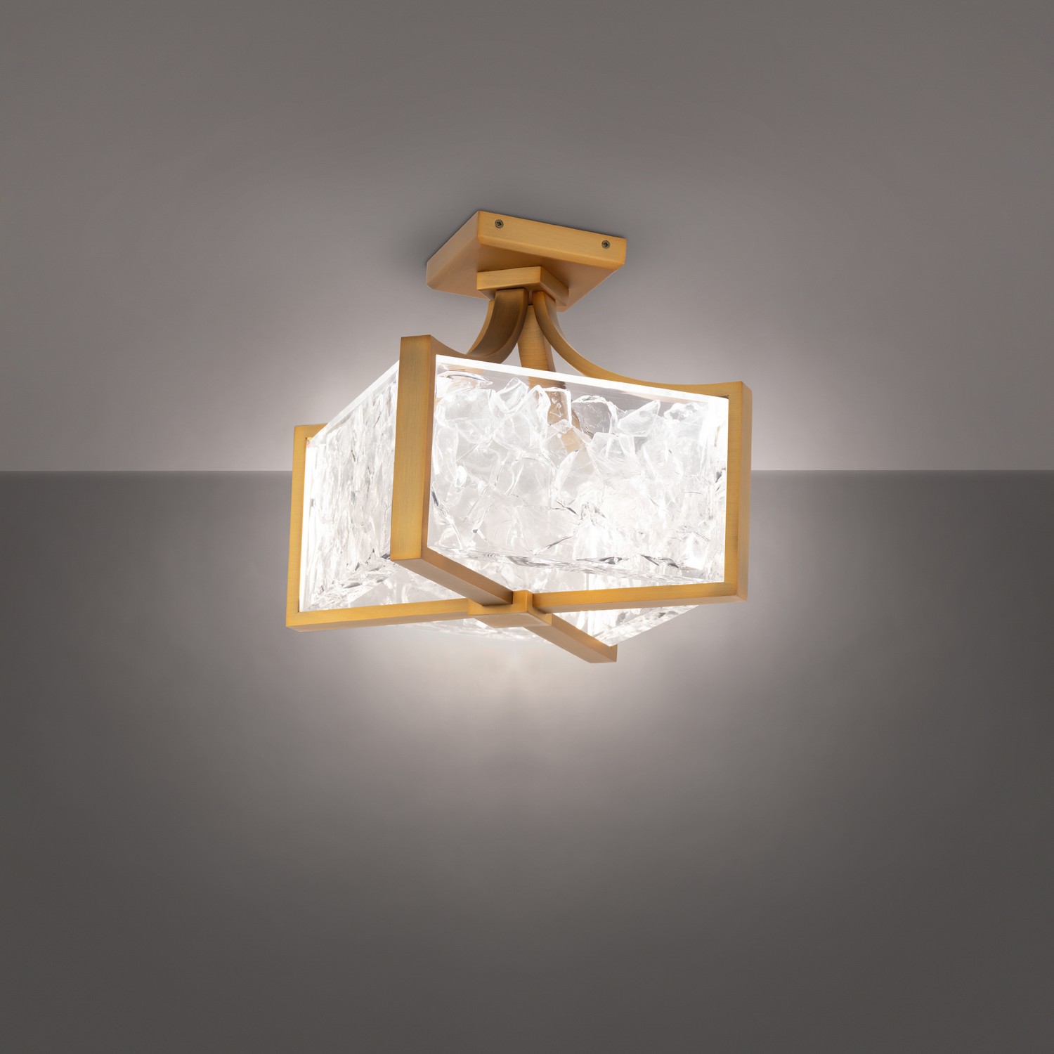 Aged Brass LED Flush Mount from the Emblem Collection