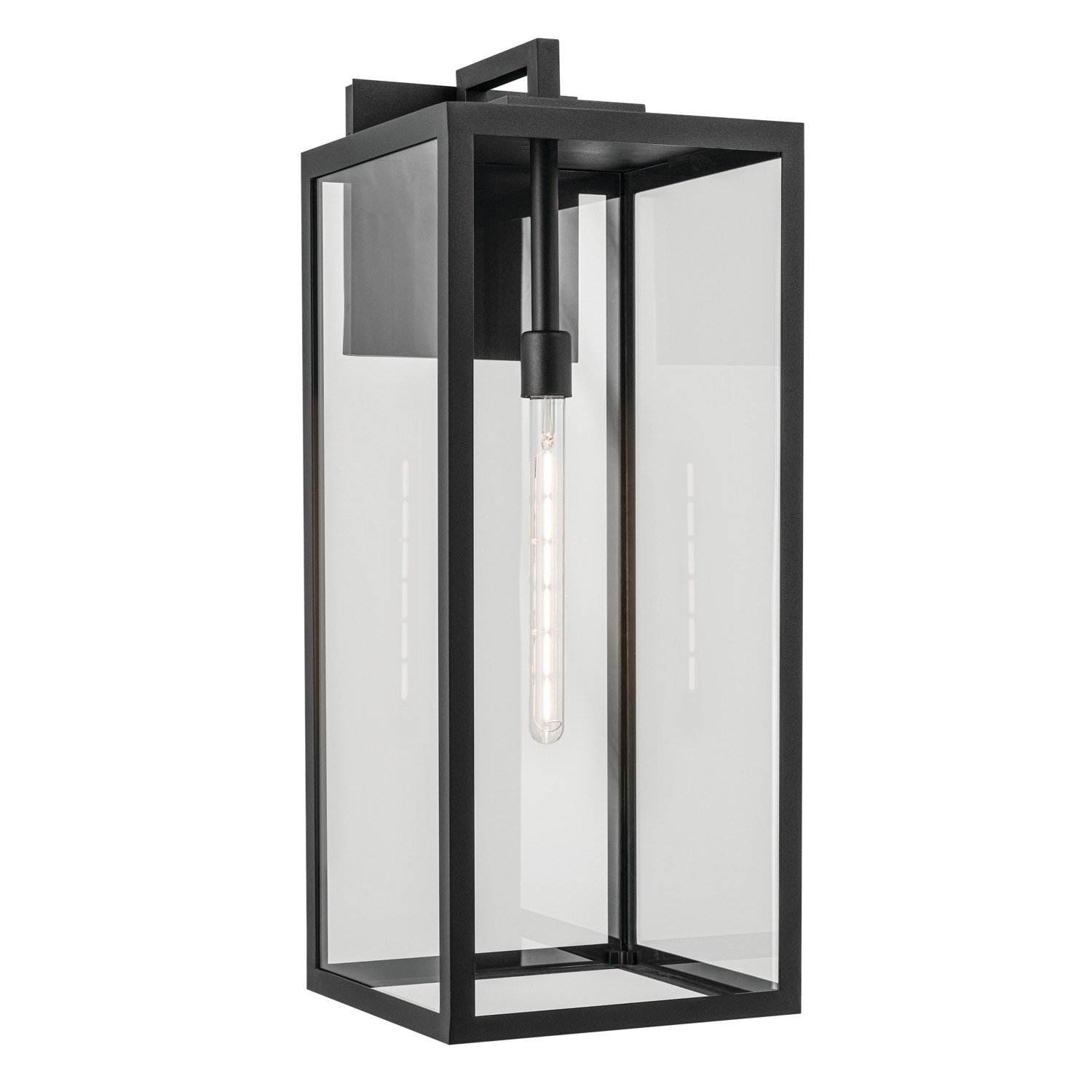 Textured Black One Light Outdoor Wall Mount from the Branner Collection