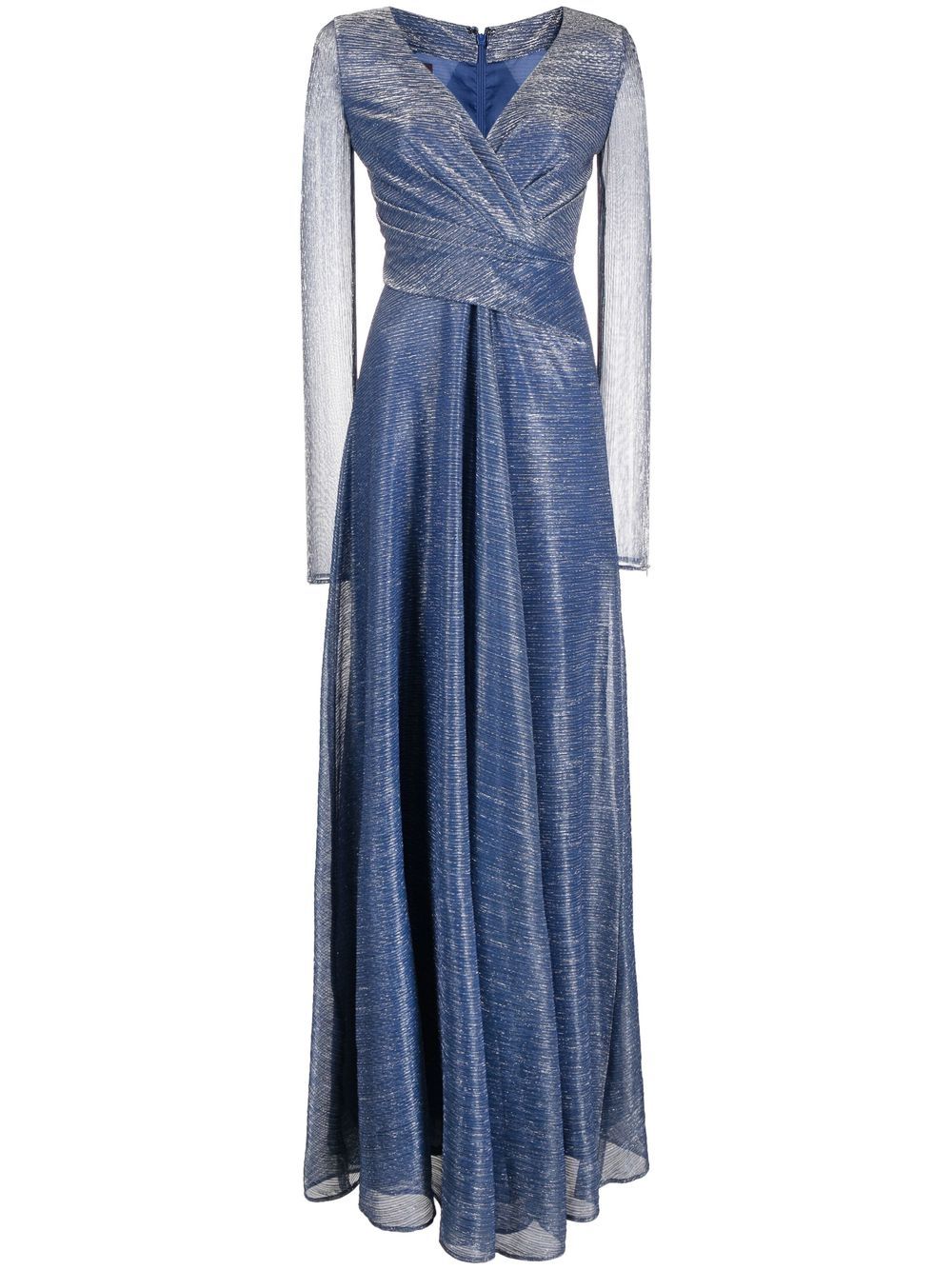 Metallic v-neck gown - Blue