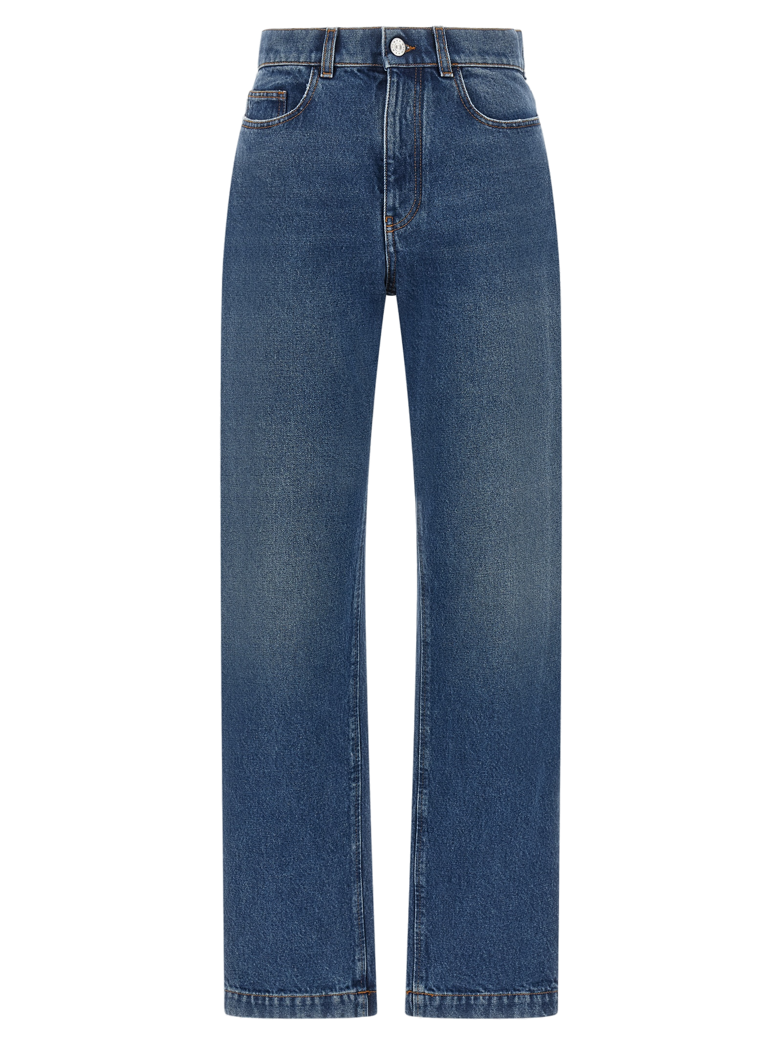 Cotton Straight-Leg Jeans — Blue