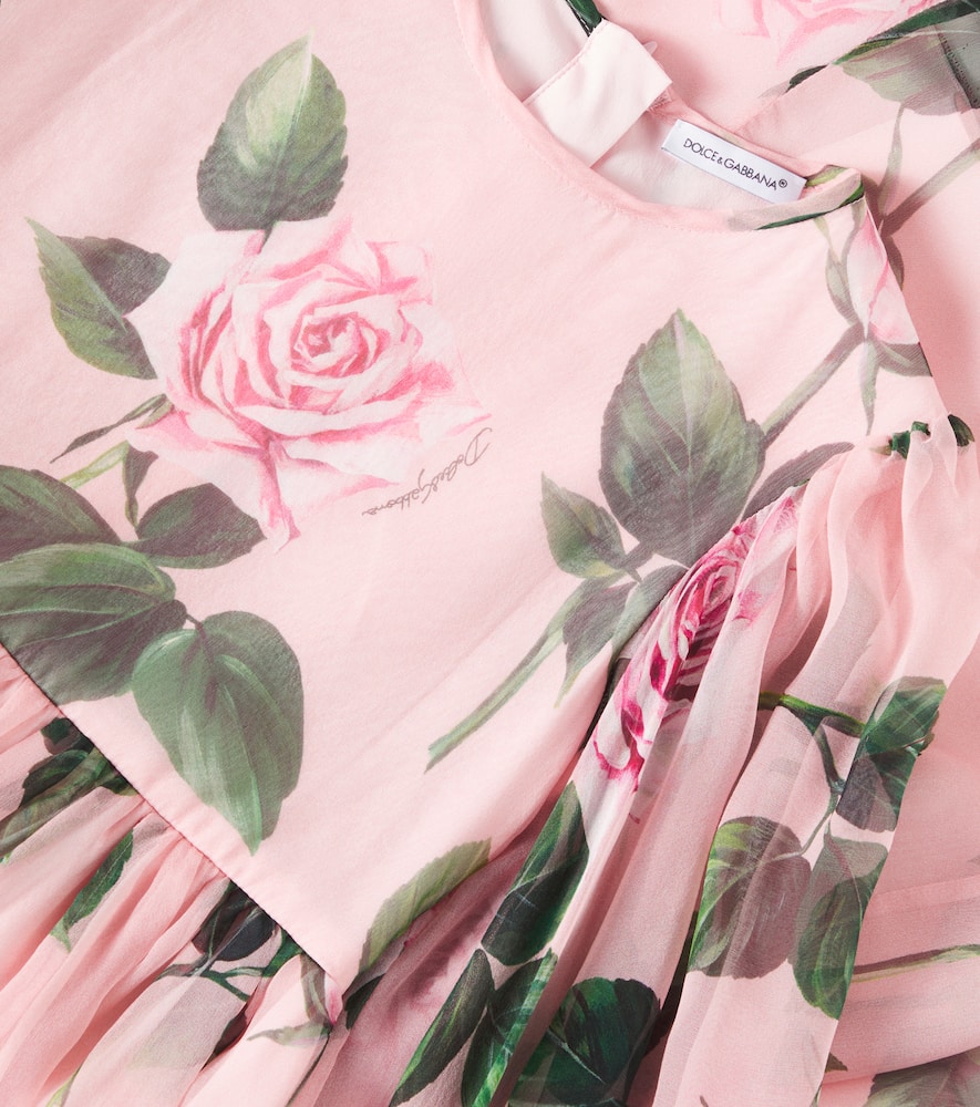 Floral silk chiffon dress