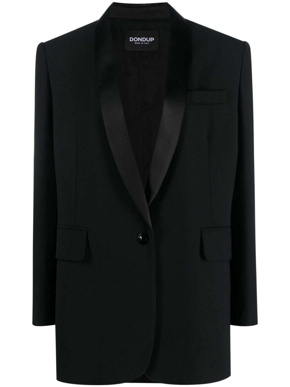 Single-breast virgin wool-blend jacket - Black