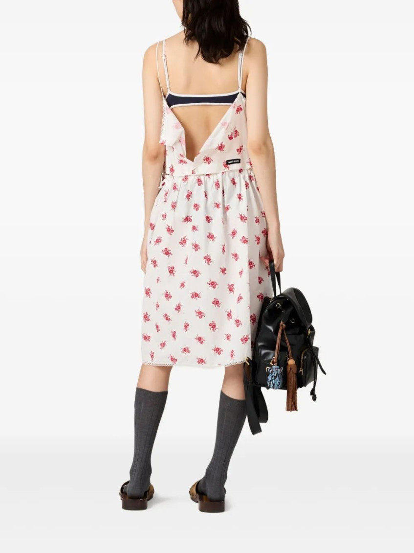 White Cotton-poplin Dress