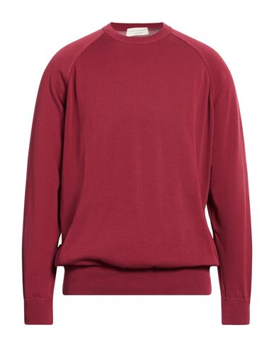 Man Sweater Burgundy Size 42 Cotton