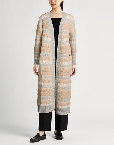 Collezione N_01 Woman Cardigan Beige Size M Alpaca wool, Wool, Polyamide