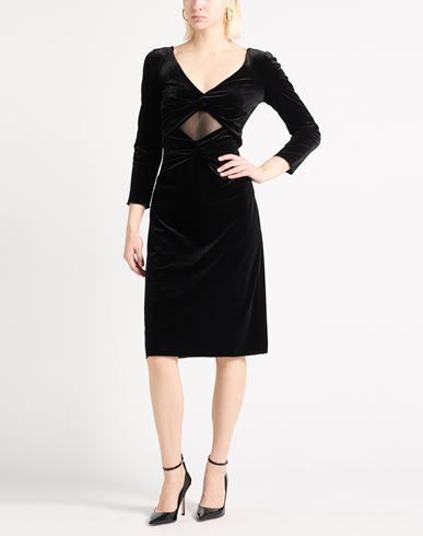 Woman Midi dress Black Size 12 Polyester, Elastane