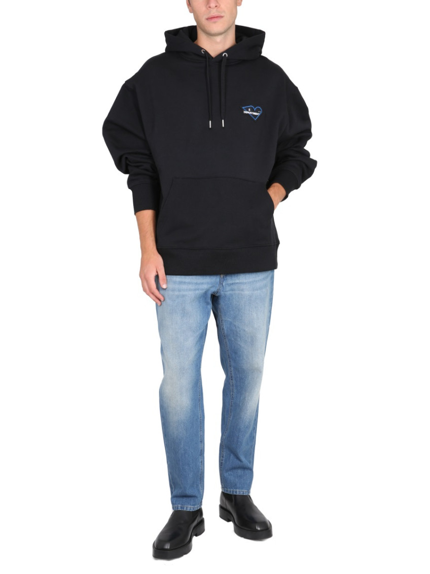 Black Logo Hood Sweatshirts