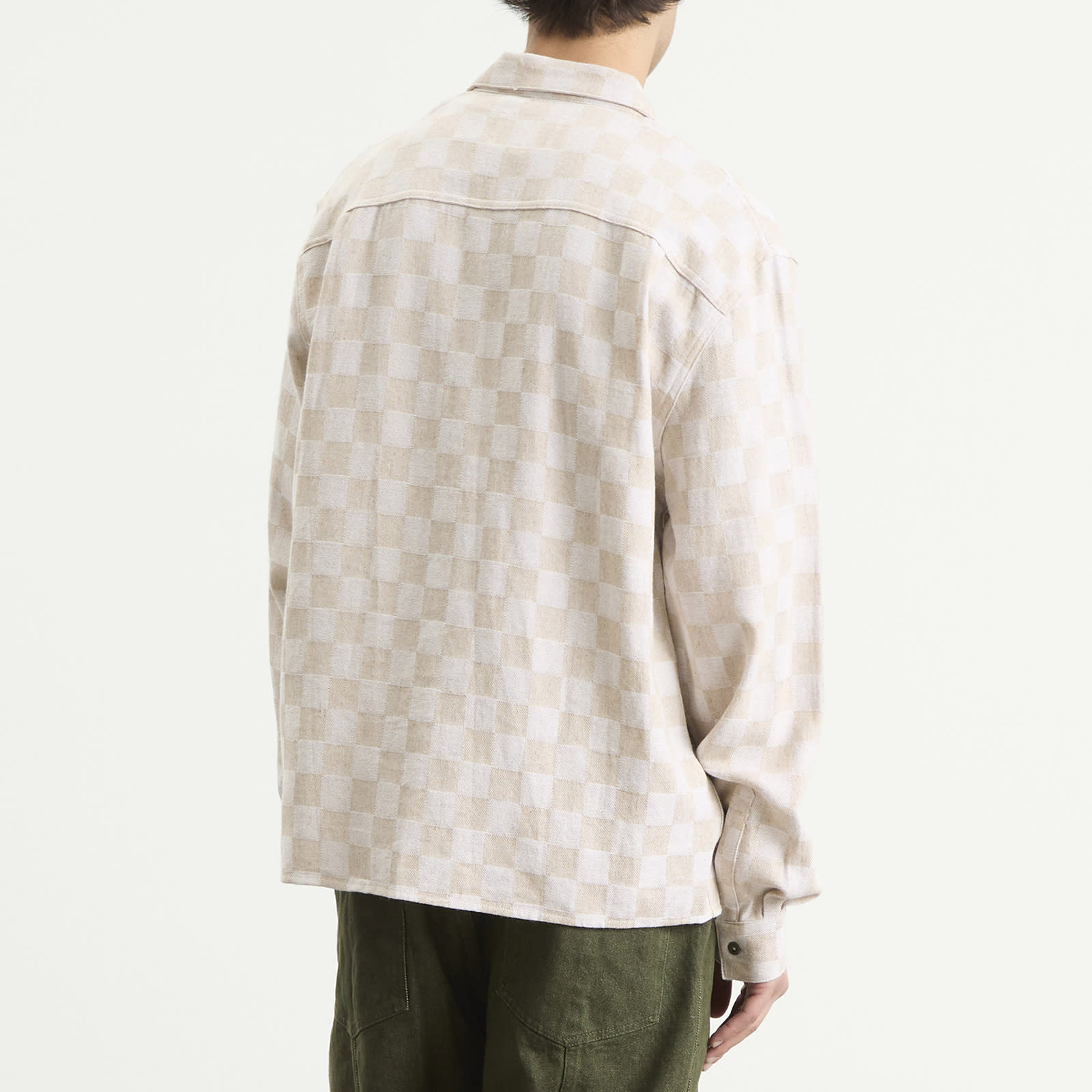 Men's Trellis Revere Shirt Ecru Check