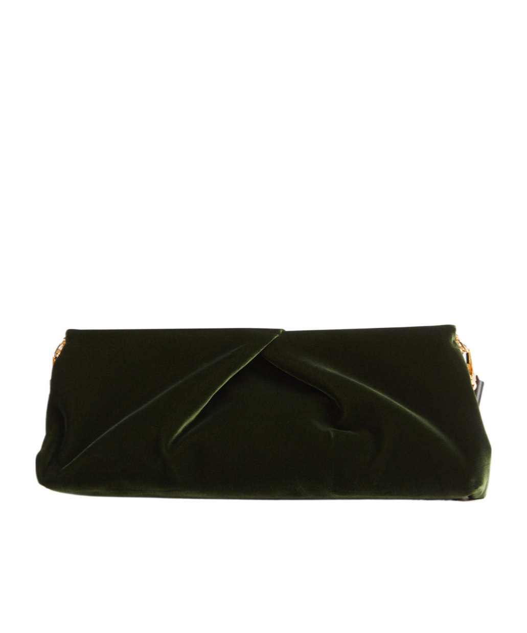 Medium pleated-detail velvet clutch bag