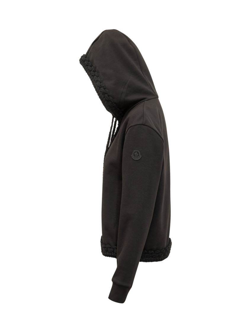 Black Solid Hood Sweatshirt
