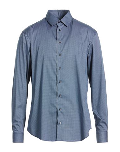 Man Shirt Slate blue Size 15 Cotton, Polyamide, Elastane