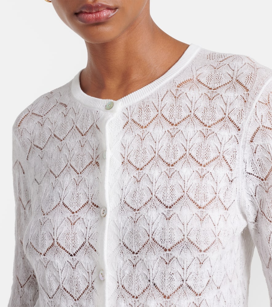 Pointelle cotton cardigan