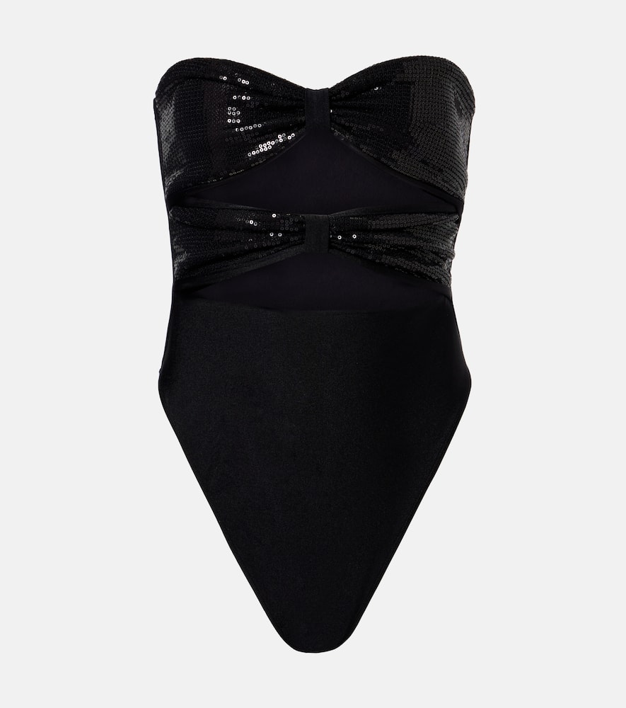 Cutout sequined swimsuit