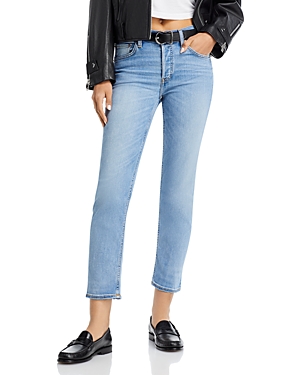 Mid Rise Stove Pipe Jeans