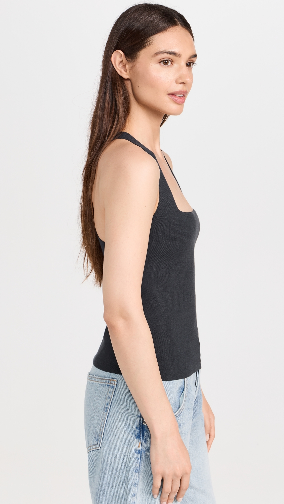 Racerback Square Neck Tank Graphite