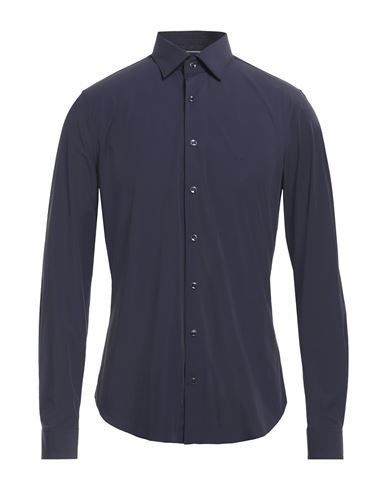 Man Shirt Midnight blue Size 16 Nylon, Elastane