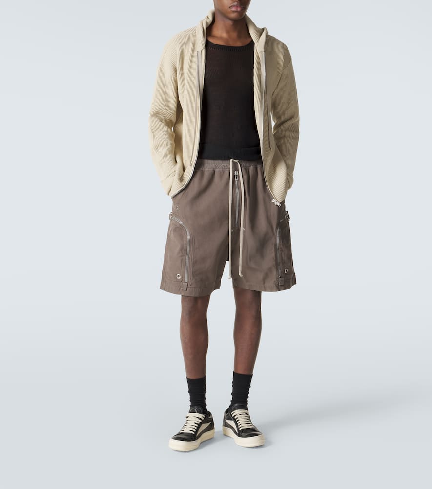 Ribbed-knit virgin wool hoodie
