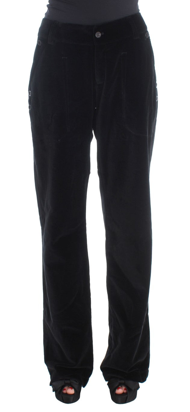 Velvet Cotton Trousers — Black