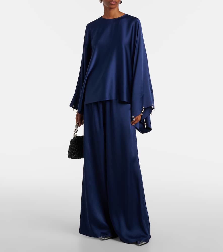 Satin wide-leg pants