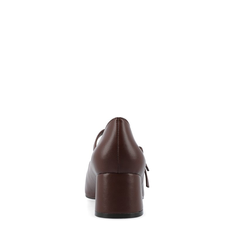 Women's Nally Mary Jane Pump Shoes (Brown Faux Leather)