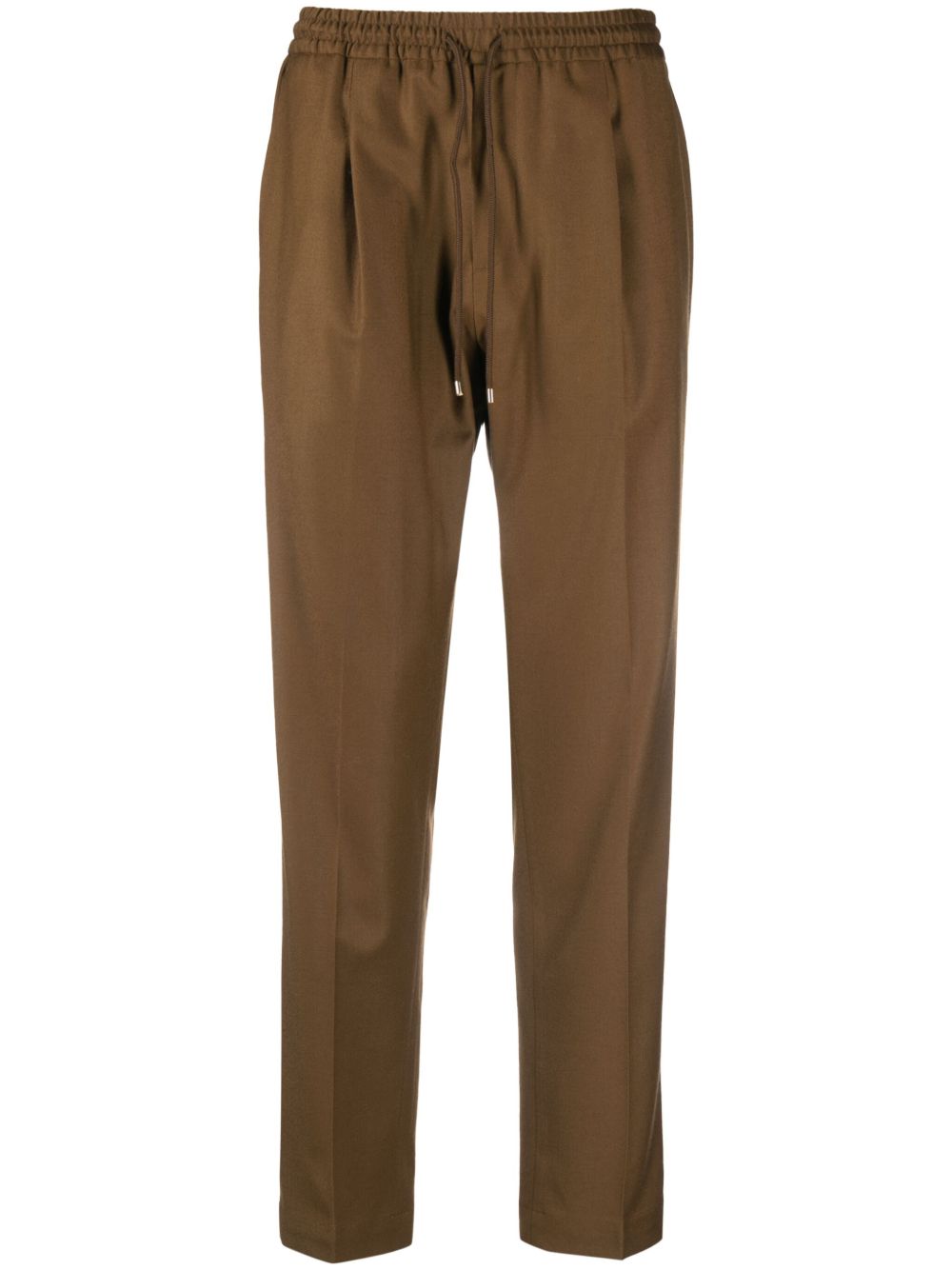Pleated virgin-wool tapered trousers - Grey