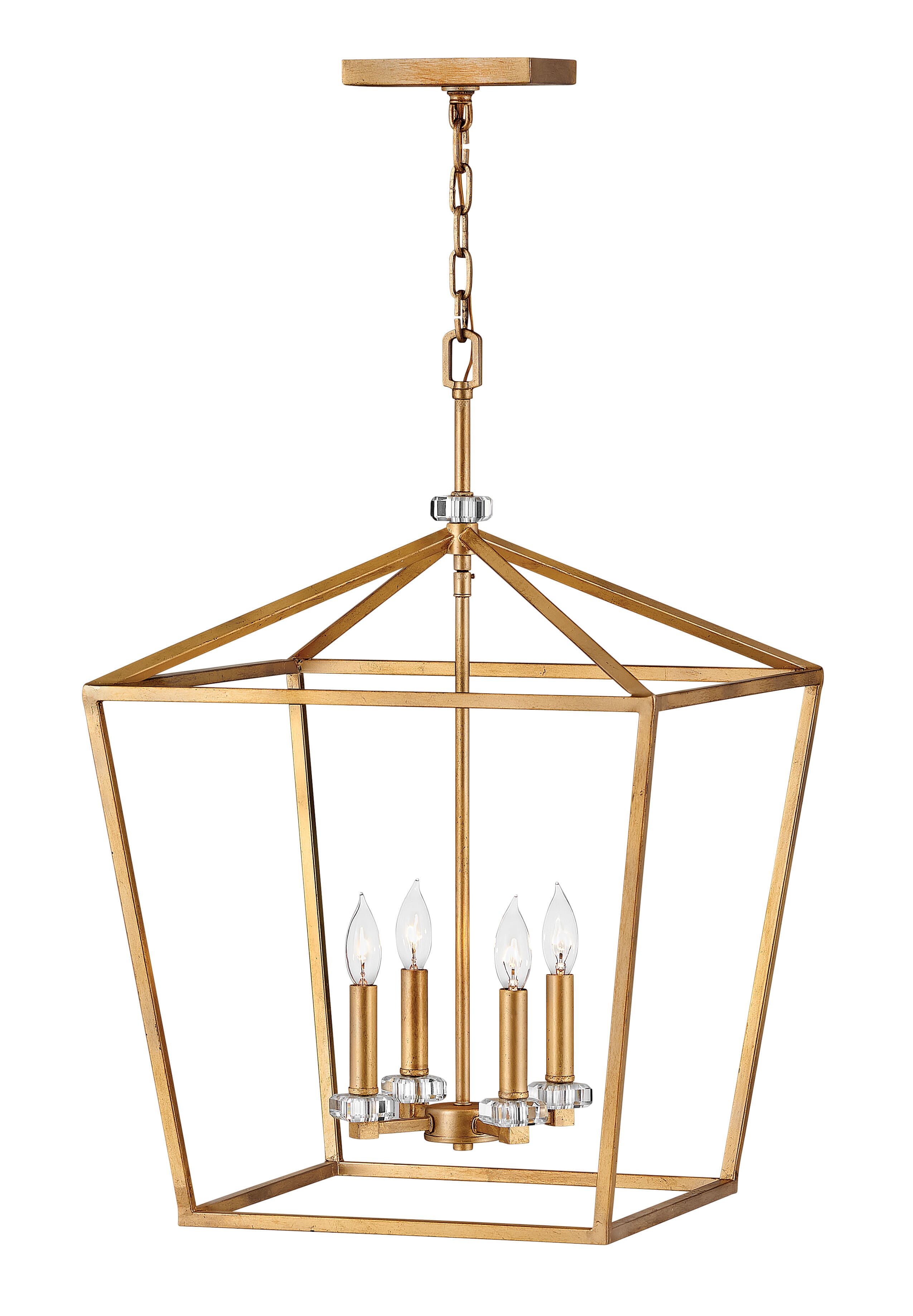 Distressed Brass LED Chandelier from the Stinson Collection