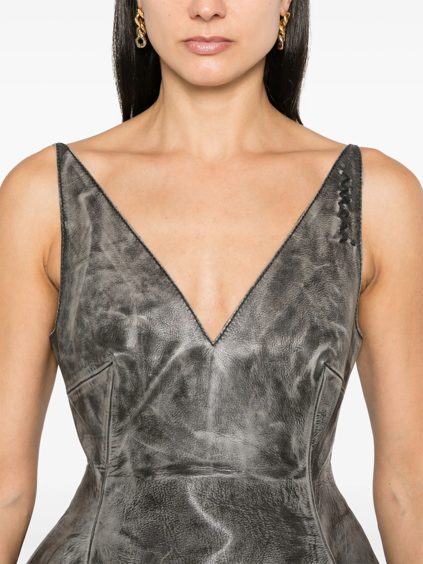 Dark Grey Flared Mini Dress