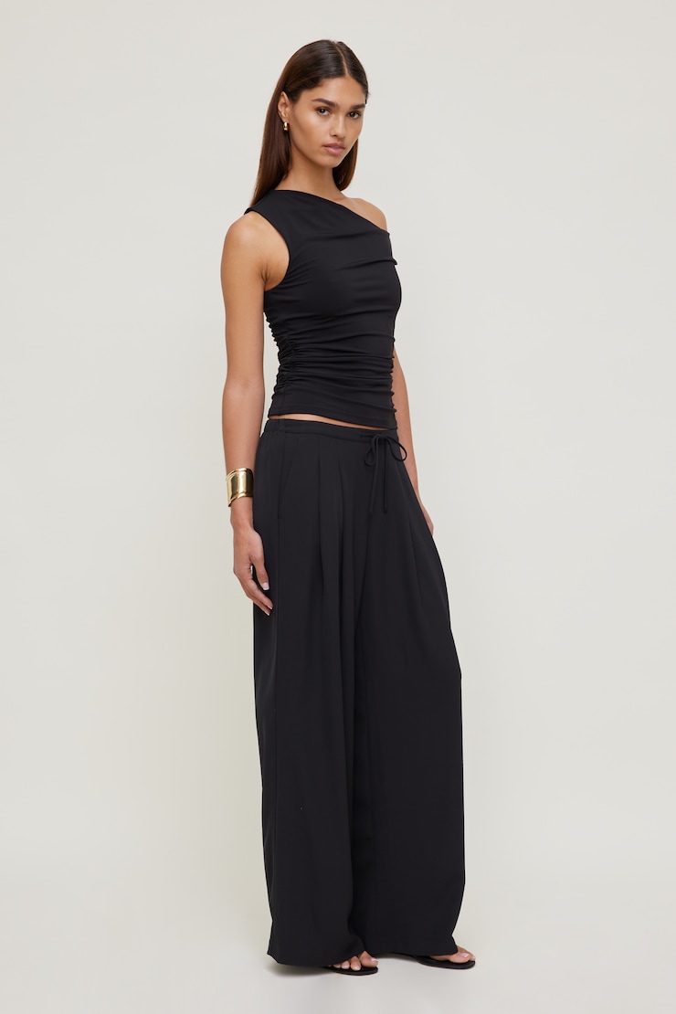 Sculpt Off Shoulder Top - Black - Women Clothing