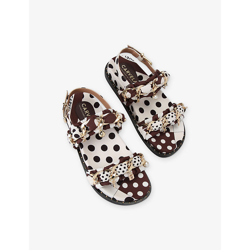 Womens Polka Slingback Woven Sandals