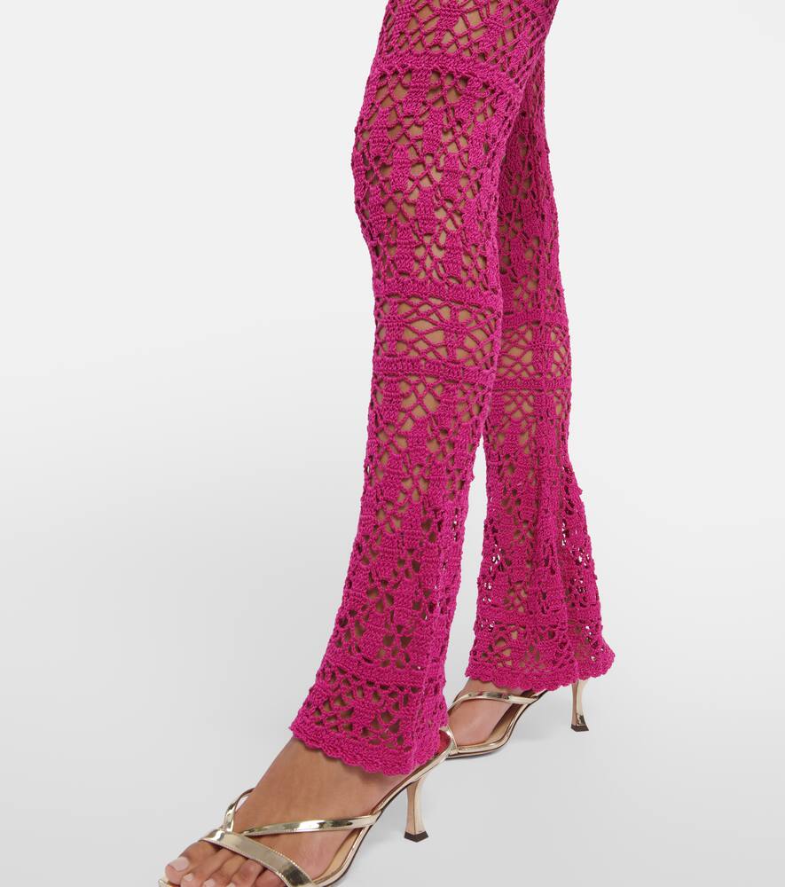 Bianca crochet flared cotton pants