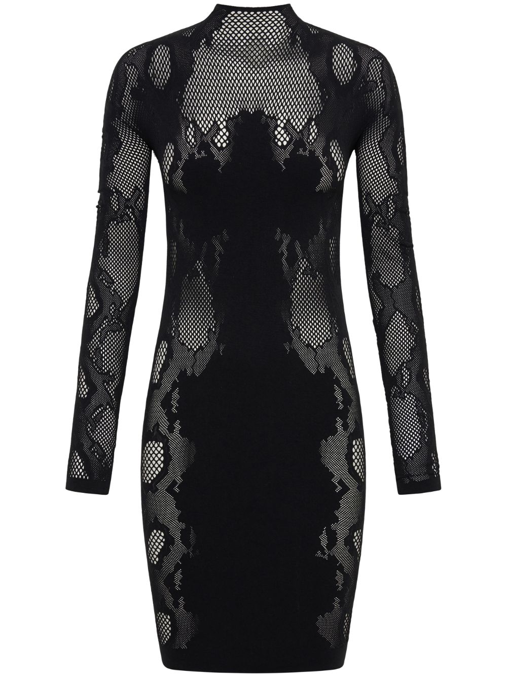 Cobra semi-sheer lace minidress - Black