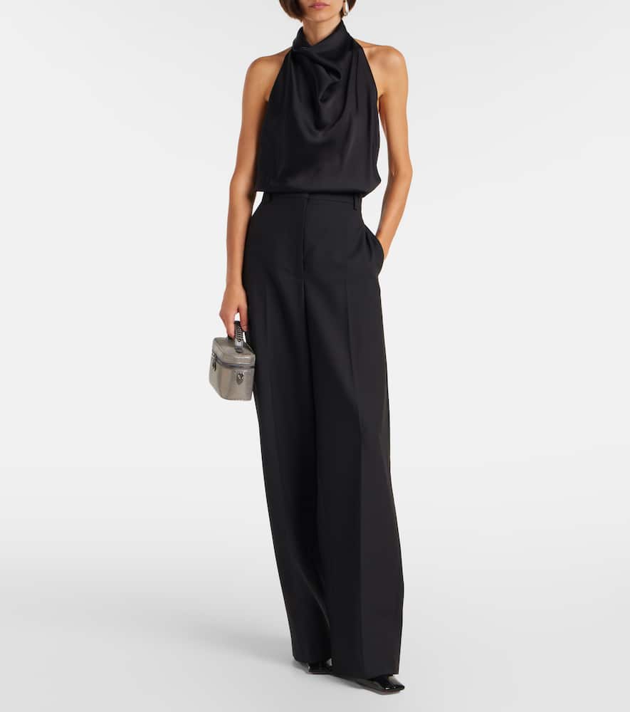 Halterneck satin top